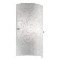 AMADORA Nástěnné svítidlo, základna kov, povrch nikl mat, difuzor bílé sklo se vzorem, pro žárovku 1x60W, E14, 230V, IP20, 250x180x110mm