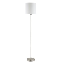 PASTERI Stojací lampa, základna kov, povrch nikl mat/bílá, stínítko textil bílá/tmavěšedá/světlezelená/světlemodrá/meruňka, pro žárovku 1x60W, E27, 230V, IP20, tř.2, rozměry d=280mm, h=1575mm, vč vypínače na kabelu