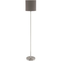 PASTERI Stojací lampa, těleso kov, povrch nikl mat, stínítko textil vnější antracit-hnědá/tmavě šedá/bílá/černá, vnitřní měděná, pro žárovku 1x60W, E27, 230V, IP20, tř.2, rozměry dle typu, vypínač na kabelu