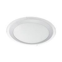 COMPLETA 1 Stropní svítidlo, základna kov, povrch bílá, difuzor plast opál, stříbrné/nikl detaily, LED 22W/24W, teplá 3000K, 2400lm/2500lm, 230V, IP20, tř.1, rozměry dle typu