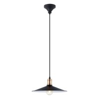 BRIDPORT Závěsné svítidlo, těleso kov, povrch černá/měděná, vnitřní bílá, pro žárovku 1x60W, E27, 230V, IP20, zař.tř.2, stínítko d=360mm, závěsný kabel h=1100mm, lze zkrátit