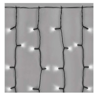 VZ BASIC 100 LED, závěs, bílá, sv. stále, 1x2m Spojovatelný vnitřní/venkovní vánoční závěs, 100 LED, teplá, nebo studená, svítí stále, svítící část š=1m, l=2m, rozteč 0,1m, IP44, kabel černá, trafo SAMOSTANĚ