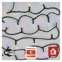 VR řetěz LED, TUYA smart, IP44, 8m, 12m, 18m, 24m Vánoční řetěz, venkovní/vnitřní, 64 modů, 80/120/180/240 LED, RGB, fce svítí nebo mění barvy, ov smart Tuya, Wifi, svítící část l=8/12/18/24m, přívodní kabel černá  l=5m, vč. Adaptéru 230V, IP44, časovač 6h/18h nebo stále