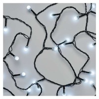 VR řetez/kuličky LED, bílá, IP44, 20m, 30m, 48m Vánoční řetěz, kuličky, venkovní/vnitřní, stále svítící, 200/300/480 LED, studená, teplá, svítící část l=20/30/48m, přívodní kabel černá  l=5m, vč. Adaptéru 230V, IP44, časovač 6h/18h nebo stále