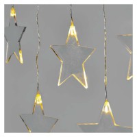 VG hvězda/vločka svítí stále, IP44, 0,84m Vánoční girlanda/závěs, hvězda nebo vločka, venkovní/vnitřní, 8 LED,  teplá svítí stále, svítící část š=84cm, l=45cm, přívodní kabel černá  l=5m, vč. Adaptéru 230V, IP44