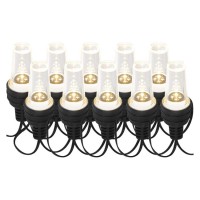 VR 10x LED, IP 44, 5m Venkovní party řetěz, 10x LED, svítí stále, studená bílá nebo teplá, vč. Adaptéru 230V, IP44, rozměry l=450cm, přívodní kabel černá  l=5m