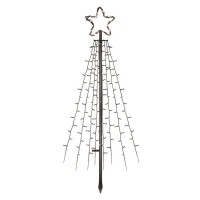 VS strom, 180 LED, svítí stále, IP44, 1,8m Vánoční světelný strom, venkovní/vnitřní, těleso kov, 180 LED, teplá nebo studená bílá, vč. Adaptéru 230V, IP44, rozměry h=180cm, přívodní kabel černá  l=4m, časovač 6h/18h nebo stále