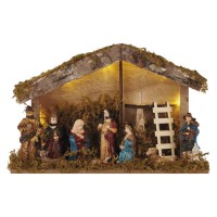 VB betlém, 6 LED, na baterie, 26x17cm Vánoční betlém, vnitřní, stále svítící, těleso plast, 6 LED, teplá 3000K, na baterii 2xAA, 1,5V, IP20, rozměr l=26,3cm, h=17cm