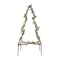 VS strom, 90 LED, svítí stále, IP44, 50x30cm Vánoční světelný strom, venkovní/vnitřní, těleso kov, 90 LED, teplá 3000K, vč. Adaptéru 230V, IP44, rozměry š= 30cm, h=50cm, přívodní kabel černá  l=3m