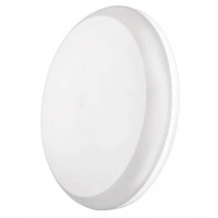 EMMA R 18W/24,5W IP54 Venkovní přisazené svítidlo, těleso plast bílá, difuzor plast opál, LED 18W/1800lm, 24,5W/2450lm, neutrální 4000K, 230V, zvýš. krytí IP54, rozměry d=280mm, h=55mm.