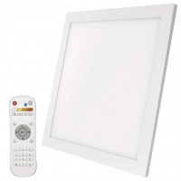 CHRISE SQ 20W/40W CCT Stropní přisazené svítidlo, těleso kov, povrch bílá, difuzor plast opál, LED 20W/1400lm, 40W/3800lm, dálk. ovl (součástí) CCT teplota teplá 2700K-denní 6000K, stmív, 230V, IP20, rozměry dle typu.