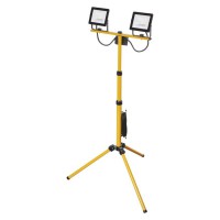 HOBIS LED 2x20W, 2x30W, IP65 Montážní lampa se stojanem,  těleso hliník, povrch černážlutá, difuzor sklo čiré, LED 2x20W nebo LED 2x30W, neutrální 4000K, Ra80, vyzař. Úhel 120°, 230V, IP65, 860x1850x860m, kabel l=3m