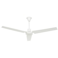 QUALIO Stropní pokojový ventilátor, základna kov povrch bílá, nebo chrom lesk, nebo šedostříbrná, 3 lopatky kov, 5 rychlostí 15,5W/20,5W/26W/32,2W/47,6W, 230V, IP20, d=1400mm, h=483mm, vč nástěnného ovladače