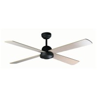 SOLUNE Stropní ventilátor, základna kov-barva dle typu, 4 MDF dřevěné oboustranné lopatky dekor dle typu, 3 rychlosti 16W/29W/49W, 230V, IP20, Hz50, zpětný chod d=1320mm, l=330-mm, vč dálkového ovaladače