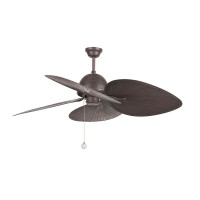 BALEA Stropní ventilátor, základna kov povrch tm. hnědá, 3 plastové ABS lopatky-imitace listu, 3 rychlostí 20W/34W/65W, 220V, IP20, Hz50, reverzní chod, d=1320mm, l=510-mm,možnost světelného příslušenství