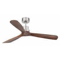 BOATE1 Stropní pokojový ventilátor, základna kov povrch nikl mat, 3 dřevěné lopatky dekor dle typu, 3 rychlosti 14W/30W/65W, 230V, IP20, Hz50, d=1320mm, l=330-mm, vč dálkového ovladače