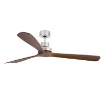 BOATE Stropní pokojový ventilátor, základna kov povrch nikl mat, 3 dřevěné lopatky dekor dle typu, 3 rychlosti 25W/50W/90W, 230V, IP20, Hz50-60, d=1680mm, l=335-mm, vč dálkového ovladače