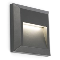 NERTU WALL SQUARE LED 1X9W IP65 Nástěnné venkovní svítidlo, těleso plast, barva šedá tmavá mat, difuzor plast mat, LED 1x9W, teplá 3000K, 390lm, 230V, IP65, tř.1. rozměry 125x125x25mm