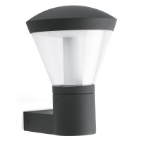 HUREA WALL LED 1X10W IP44 Nástěnné venkovní svítidlo, těleso hliník, povrch lak šedá tmavá mat, difuzor plast opál a krycí sklo čiré, LED 1x10W, teplá 3000K, 600lm, 230V, IP44, tř.1. rozměry 270x190x240mm