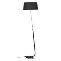 LETO F Stojací lampa, těleso kov, povrch kombinace chrom+černá, nebo bílá, stínítko textil černá, nebo bílá, 1x20W E27, 230V, IP20, rozměry d=405mm, h=1530mm, s vypínačem