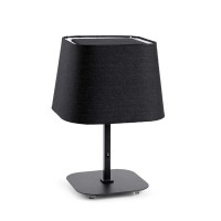 SNOOP T Stolní lampa,základna kov, povrch bílá, nikl mat nebo černá, stínítko textil, barva bílá, nebo černá, pro úspornou žárovku 1x20W E27, 230V, IP20, rozměry 300x300mm, h=435mm, s vypínačem