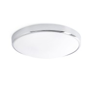 ARDLO Stropní svítidlo, základna kov, povrch chrom, difuzor plast PMMA opál, LED 35W, teplá 3000K, 2800lm/cca 140W žár., Ra80, 230V, do koupelny IP44, tř.2, rozměry d=430mm, h=100mm