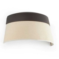 HOTY W Nástěnné svítidlo, základna kov, barva hnědá, béžová, stínítko textil, 2x60W, E14, 230V, IP20, rozměry 255x190x300mm.