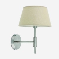 TABLO W Nástěnné svítidlo, základna klov, povrch nikl mat, stínítko textil béžová, pro žárovku 1x60W, E14, 230V, IP20, 360x260x180mm