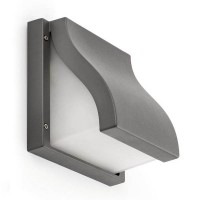 PARA W2 Nástěnné svítidlo, exteriérové, venkovní, těleso hliník, povrch tmavě šedá, difuzor sklo mat, pro úspornoou žárovku 2x15W, E27, 230V, IP44, zař.tř.1, rozměry 225x220x150mm, svítí dolů a do boku.
