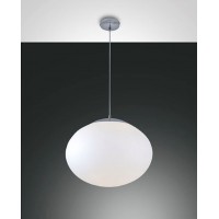 DUMBO závěsná Závěsné svítidlo, těleso kov, povrch chrom, difuzor sklo opál, pro žárovku 1x60W/3x40W, E27, A60, 230V, IP20, tř.1, rozměry d=280mm/470mm, h=max.2000mm