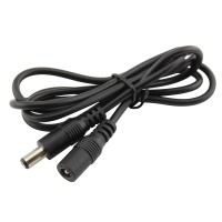  Prodlužovací kabel s konektory DC 5,5 x 2,1mm, vidlice + zásuvka, 100cm, černá