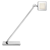 MINIKELVINTABLE Stolní lampa, těleso hliník, povrch chrom lesk, LED 4W, teplá 3000K, 216lm/cca jako 12W žár, Ra85, 230V, IP20, tř.3 l=300mm, hlava 70x70mm