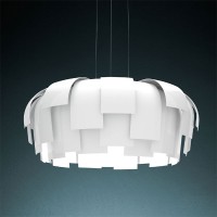 WIG Závěsné svítidlo, materiál kov, povrch bílá lesk, difuzor plst opált pro žárovku, 3x70W, E27, A60, 230V, IP20, rozměry stínítko d=640, h=260mm, vč. lank. záv. h=2000mm, lze zkrátit