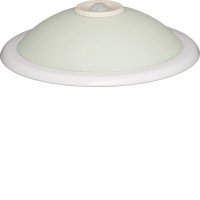 UNIGE 2x40W, E27, PIR Stropní přisazené svítidlo, s PIR senzorem pohybu, záběr 360°, dosah 1-6m, čas 10s-3min, základna kov, bílá, difuzor sklo opál, pro žárovku 2x40W, E27, 230V, IP20, rozměry d=300mm, h=97mm.