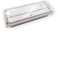 VAGNO 1W nouzové Přisazené, nouzové svítidlo, SA- pro běžné i nouzové svícení, záloha 3h, těleso plast bílá, difuzor plast opál, LED 1W, 100lm, 230V, IP65, tř.2, rozměry 260x100x61mm, vč. piktogramu.