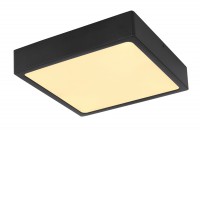 ABAK SQ 15W, 22W, 28W Stropní přisazené svítidlo, základna hliník, povrch černá, difuzor plast opál, LED 15W/1350lm, 22W/1980lm, 28W/2520lm, neutrální 4000K, Ra80, stmívatelné TRIAC stmívači, 230V, IP20