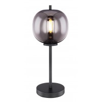 UDICO TL 1x60W, E27 Stolní lampa, základna kov, povrch černá mat/mosaz mat/nikl mat, stínítko sklo kouřové/opál, pro žárovku 1x60W, E27 230V, IP20, tř.1, rozměry d=185mm, h=450mm, vč vypínače na kabelu.