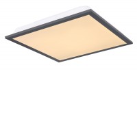 DANIELIS AC Stropní svítidlo, základna kov, bílá, rámeček černá nebo dřevo, difuzor plast LED 12W, 24W, 36W, teplá 3000K, dle typu  přepínání podsvíc vyp/zap vypínačem, Ra80, 230V, IP20, svítí nahoru/dolů