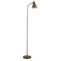 KIXTA E14 1X40W STOJACÍ Stojací lampa, flexibilní rameno, husí krk, těleso kov, povrch rezavá, kryt kov vnější rezavá, vnitřní bílá, imitace opotřebení, pro žárovku 1x40W, E14, 230V, IP20, tř.2, rozměry 460x1670mm, vč vypínače na kabelu