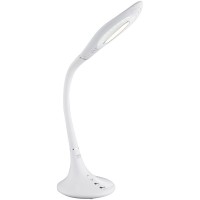 OPTALI LED 10W FLEXIBILNÍ Stolní lampa, flexibilní rameno, základna hliník, povrch bílá/šedostříbrná, těleso plast bílá, chromové detaily, LED 10W, 50-600lm, nastav teplota 3300K-4500K-6500K, přímé stmív, 230V, IP20, tř.1, d=500mm, h=700mm, vč vypínače