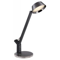 DIERDORF Stolní lampa, těleso plast černy a kov, povrch černá/stříbrná/zlatá, difuzor plast opál, LED 8W, 450lm, CCT přepín teplota teplá 3000K, neutrální 4000K, denní 6300K, stmív, 230V, IP20, rozměry d=480mm, h=520mm.