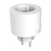 Smart zásuvka 10A Zásuvkový adaptér plast bílá, 230V, 10A, IP20, fce zap/vyp, ovládání smart systémem Tuya, kompatibilní s Google Assistant, Alexa, d=60mm, h=65mm