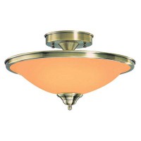 TIMOTEJ C Stropní svítidlo, těleso kov, povrch mosaz patina, difuzor sklo imitace jantar, pro žárovku 2x60W, E27, 230V, IP20, d=410mm, h=260mm