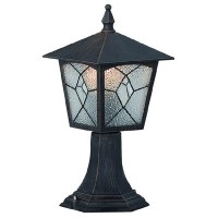 BERENIKA P Sloupkové svítidlo, základna hliník černo-hnědý, stínítko plast, 1x60W, E27, 230V, IP44, rozměry d = 185mm, h = 375mm.