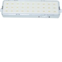 BREMENNO Přemístitelné nouzové svítidlo,  těleso plast, povrch bílá, kryt plast transparent, LED 2W/150lm, 4W/200lm, neutrální 4000K, 230V+baterie výdrž 3h, IP20, tř.2, rozměry dle typu.