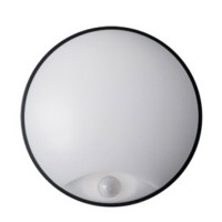 DICHODON LED 14W IP54 + senzor PIR Nástěnné venkovní svítidlo, senzor PIR, dosah 1-10m, záběr 90°, doba sepnutí 10s-5min, materiál polykarbonát, povrch bílá/černá, difuzor PC opál, LED 14W, 1000lm, neutrální 4000K, 230V, IP54, IK08, tř.2, rozměry d=215mm, h=80mm