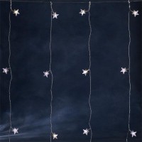 VH, 40 LED, teplá, 1,4x12m Vánoční osvětlení, závěs s hvězdičkami, stále svítí, 40x LED teplá 2,4W, 230V vč. adaptéru, rozměry v=1,4m, š=1,2m, přívodní kabel čirý l=5m.