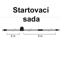 SYSTÉM 24V TRAFO 60W, IP44 Startovací sada - napájecí zdroj pro LED vánoční osvětlení pro max 1040 LED, SYSTÉM 24V, trafo 230/24V, 60VA, sekundár jištěn pojistkou 2A, IP44, 7m kabel spojka na konektor