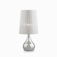 LILIANA 1X60W E27 Stolní dekorativní lampa, základna kov, povrch chrom lesk, stínítko plisované s lesklým efektem, pro žárovku 1X60W E27, 230V, IP20, tř.2, rozměry dle typu