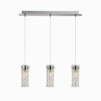 NORA 40W E14 Závěsné svítidlo lustr, základna kov, povrch chrom lesk, difuzor křišťálové řetízky ve skleněné tubě, pro žár. 40W, GU10, 230V, tř.1, IP20, E14, rozměry dle typu, včetně ocel. lankového závěsu, lze zkrátit